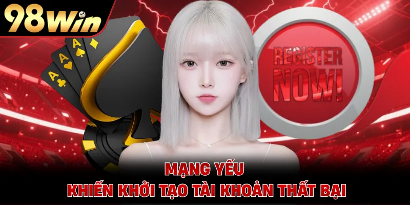 Mạng yếu khiến khởi tạo tài khoản thất bại